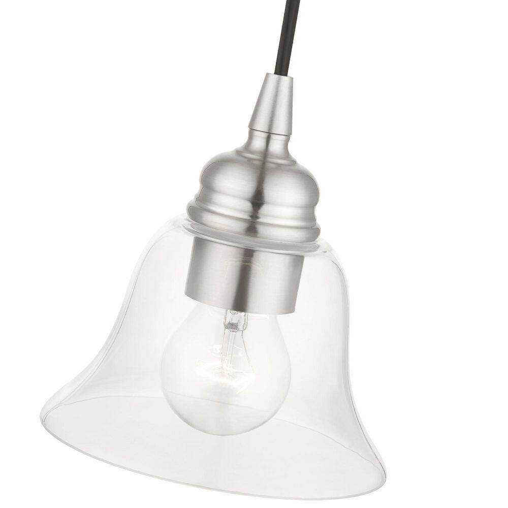 Brushed Nickel Hand-Blown Glass Indoor/Outdoor Pendant Light