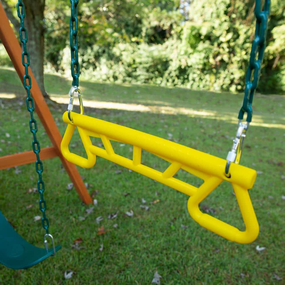 Ranger Plus Cedar Wooden Swing Set with Slide and Climbing Wall