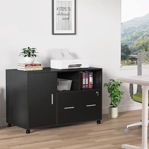 Catherine Black File Cabinet with Lock and Drawer