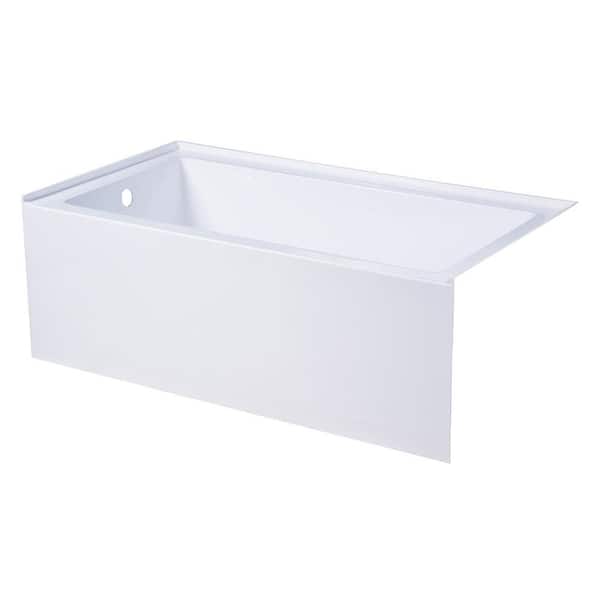 Aqua Eden Jenny 54 in. Acrylic Left-Hand Drain Rectangular Alcove Bathtub in White Aqua Eden Jenny 54 in. Acrylic Left-Hand Drain Rectangular Alcove Bathtub in White