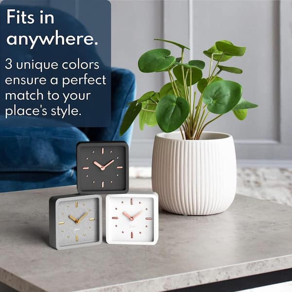 Postmodern Black Table Clock by Shiseido Japan, Memphis