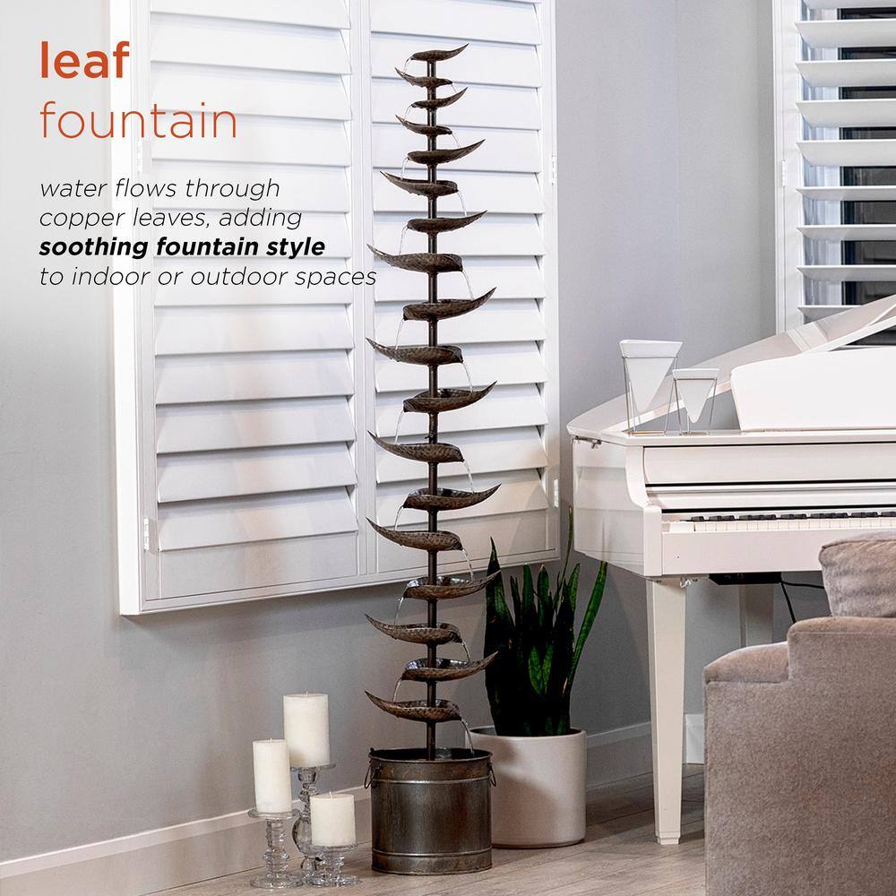Alpine Bronze 70" Tiered Iron Leaf Fountain