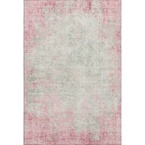Mayfield Premium Machine Washable Abstract AMF940 Pink 5 ft. x 7 ft. 6 in. Area Rug