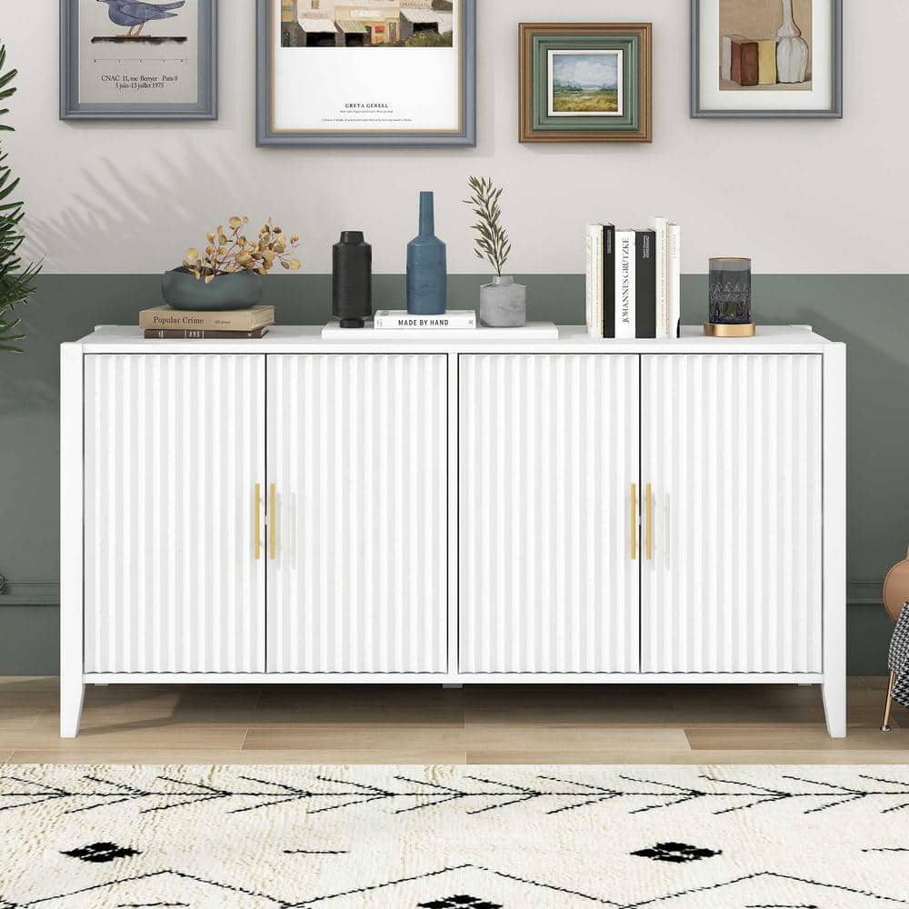 Polibi White 31.90 in. Accent Storage Cabinet, Sideboard