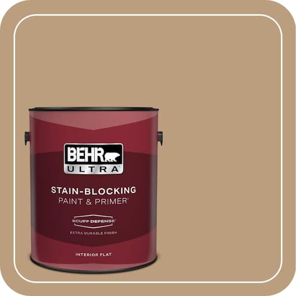 1 gal. #PPH-11 Cardboard Color Extra Durable Flat Interior Paint & Primer