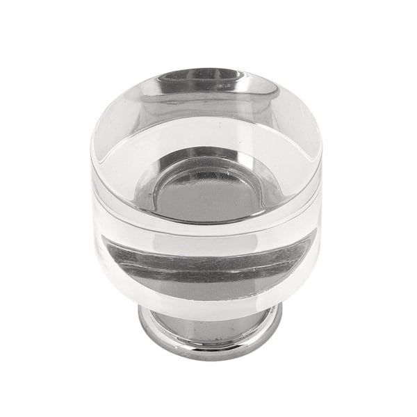 HICKORY HARDWARE Midway 1-1/4 in. Diameter Crysacrylic with Chrome Cabinet Knob (10-Pack)