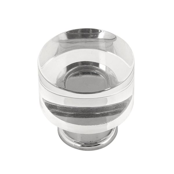 HICKORY HARDWARE Midway Collection 1-1/4 in. Dia Crysacrylic with Chrome Finish Cabinet Knob