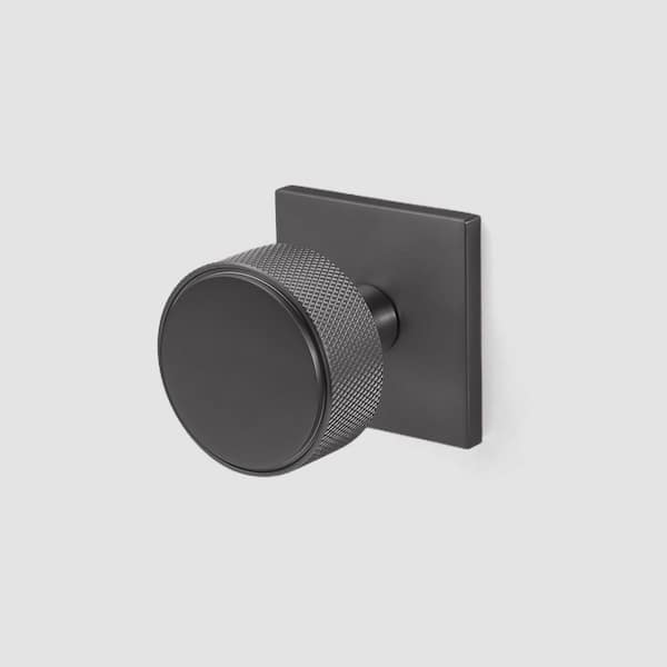 Taylor Matte Black Modern Bed/Bath and Hall/Closet Knurled Interior Door Knob with Concealed Screws (Privacy/Passage)