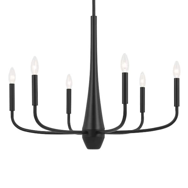 Kichler Deela 6-Light Black Modern/Contemporary Chandelier
