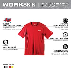 Men's WORKSKIN X-Large Red Lightweight Performance Short-Sleeve T-Shirt
