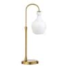 Meyer&Cross Verona 27 in. Brass Arc Table Lamp with White Milk