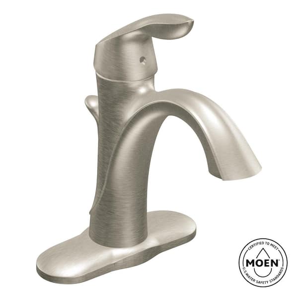 Eva Single-Handle Single Hole High-Arc Bathroom Faucet in Brushed Nickel