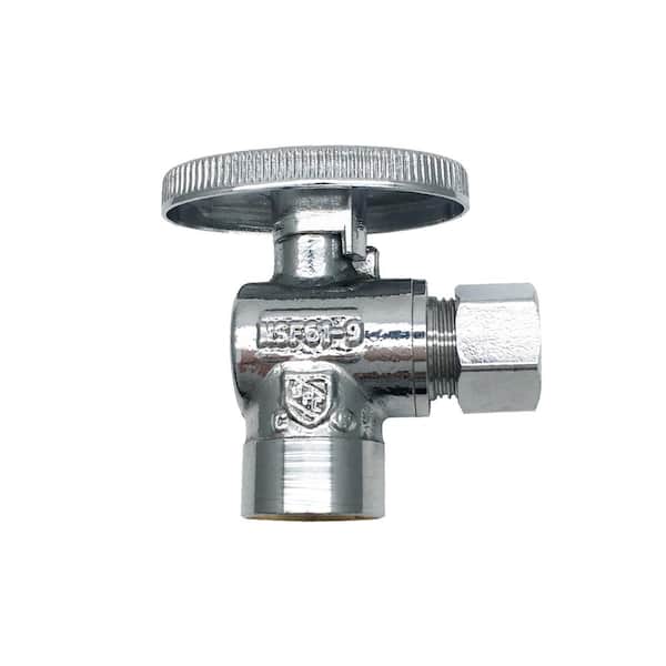 THEWORKS 1/2 in. SWT Inlet x 3/8 in. O.D. Compression Outlet Quarter-Turn Angle Valve