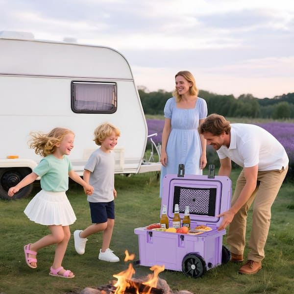 Gilati Purple 55 qt. Portable Chest Cooler, Leak-Proof Outdoor
