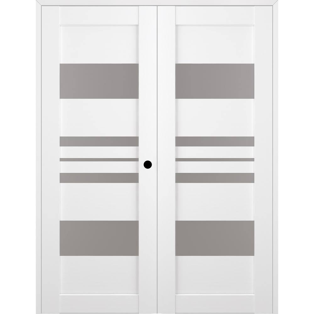"Romi 36""x 96"" Left Hand Active 5-Lite Bianco Noble Wood Composite Double Prehung Interior Door" price history on PriceWatchPro