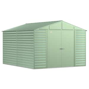 Select 10 ft. W x 12 ft. D Sage Green Metal Shed (115 sq. ft.)