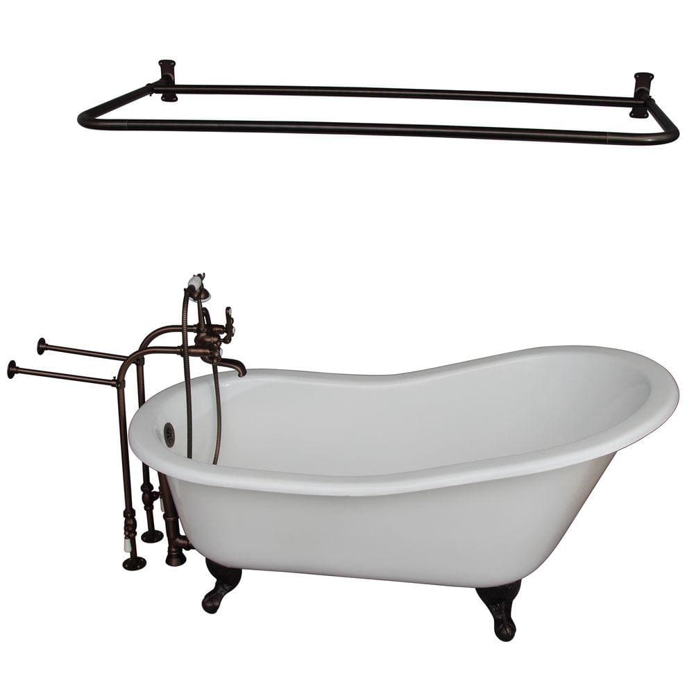 Barclay Products 5.9 ft. Cast Iron Ball and Claw Feet Slipper Tub in ...