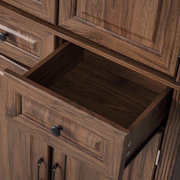 Tenleaf 71.2 in. Tall Brown Kitchen Pantry Cabinet Sideboard with