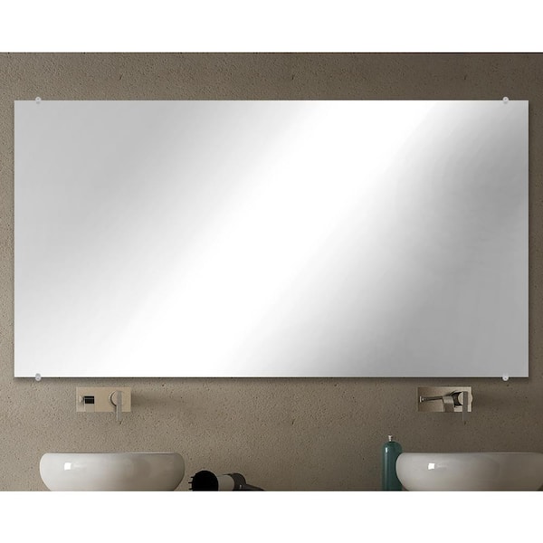 Wall Mounted Activity Mirror, Home Gym Mirror with Flat Polished Edge, 47.2 inch x 31.5 inch, Size: 48 x 32, Silver