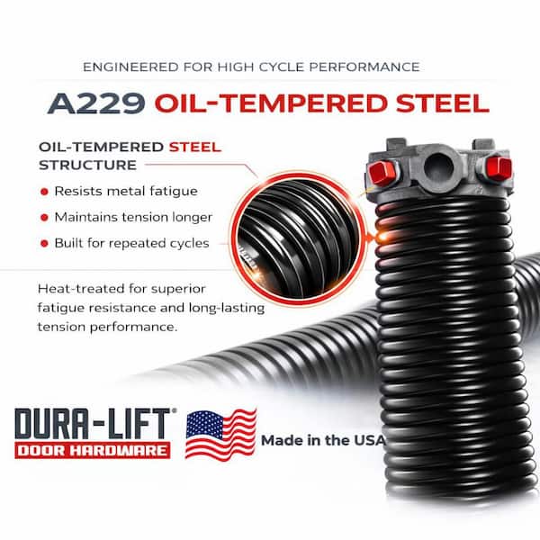 DURA-LIFT 0.218 in. Wire x 2 in. D x 26 in. L Torsion Spring in