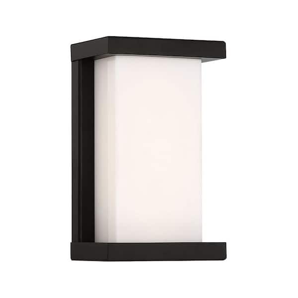 WAC Lighting Case 9 in. Black Integrated LED Outdoor Wall Sconce, 3000K