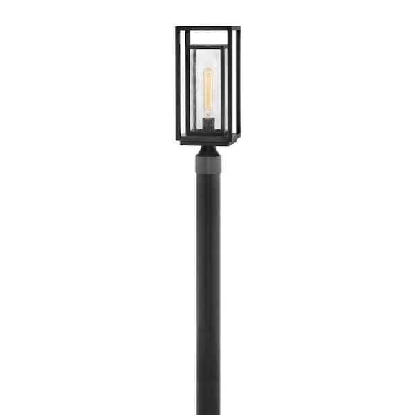 HINKLEY Republic 1-Light Black Plastic Weather Resistant Post Light with No Bulbs Included