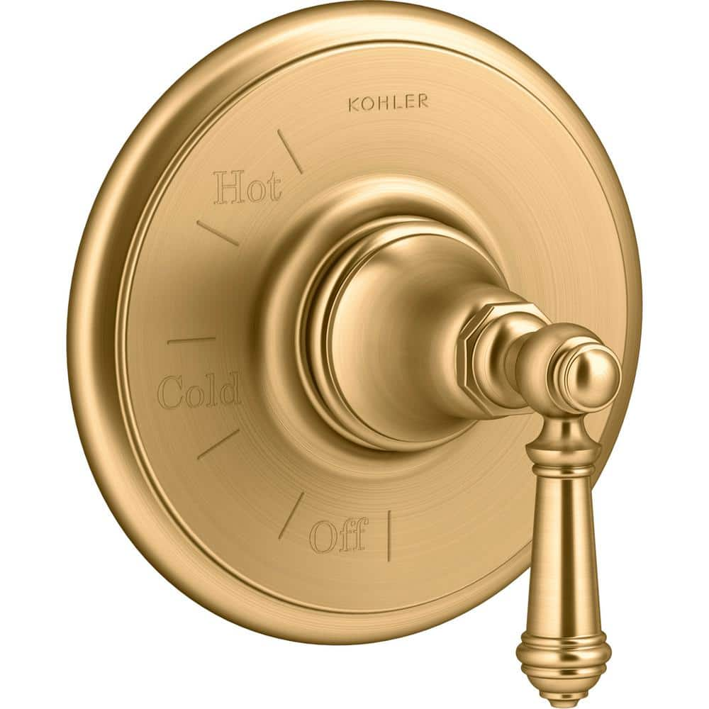 KOHLER Artifacts 1 Handle Valve Trim Kit With Lever Handle In Vibrant   Vibrant Brushed Moderne Brass Kohler Shower Bathtub Trim Kits Ts72767 4 2mb 64 1000 