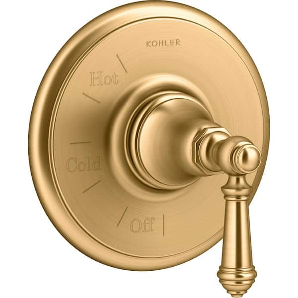 KOHLER Artifacts 1-Handle Valve Trim Kit with Lever Handle in Vibrant Brushed Moderne Brass (Valve Not Included)