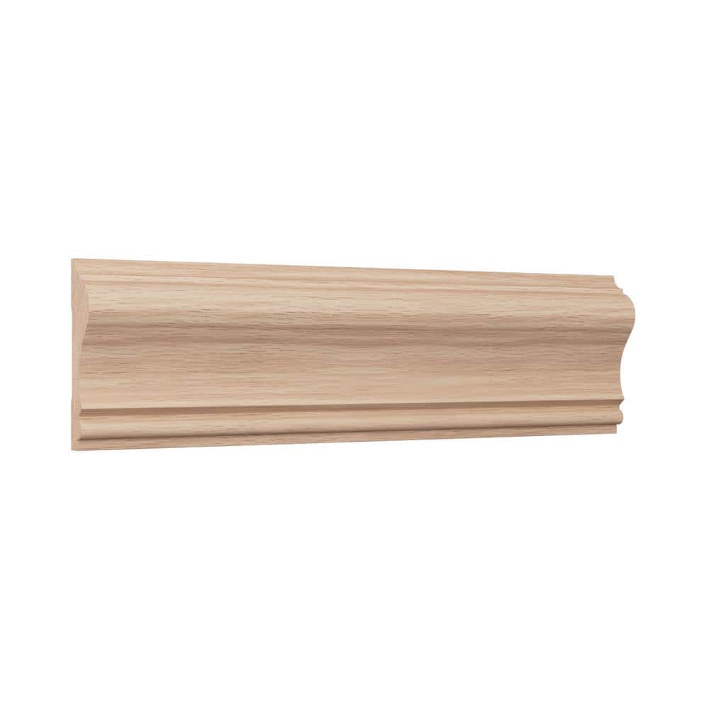 Red Oak Solid Hardwood Chair Rail Moulding, 96" Length