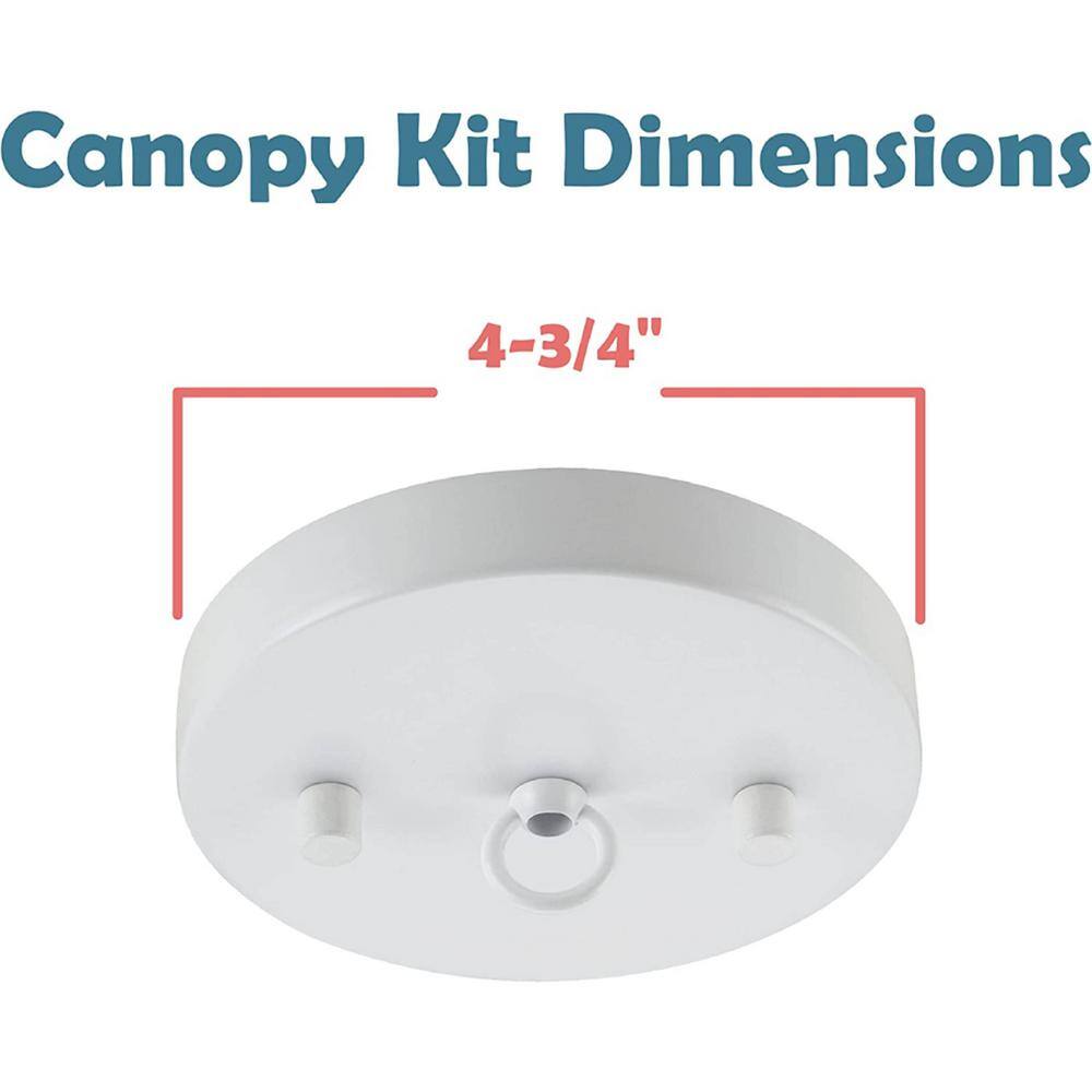 Matte White Brushed Nickel Chandelier Fixture Canopy Kit