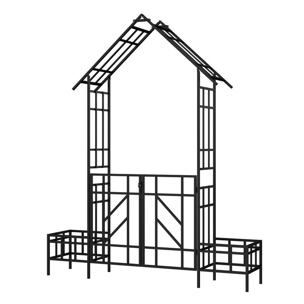 Black 97.2 in. H Metal Adjustable Width Trellis for Climbing Plants Outdoor Flower Support price history on PriceWatchPro
