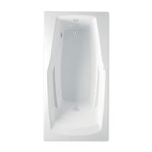 Ascot II 66 in. x 34 in. Acrylic Reversible Drain Rectangular Drop-In Soaking Bathtub in White
