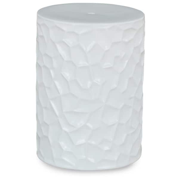 Signature DESIGN BY ASHLEY Jungrove 17.5 in. White Backless Ceramic Non-Upholstered Stool