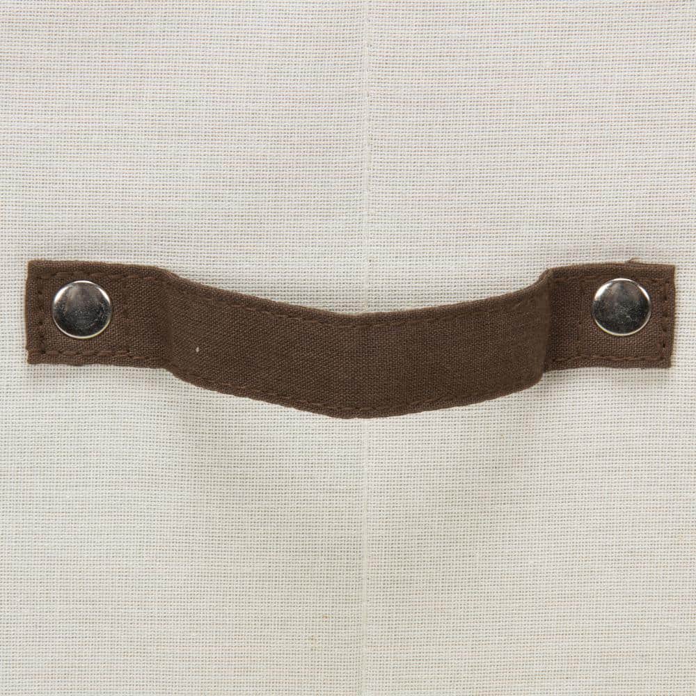 Natural Canvas Flatware Storage Chest with Brown Trim