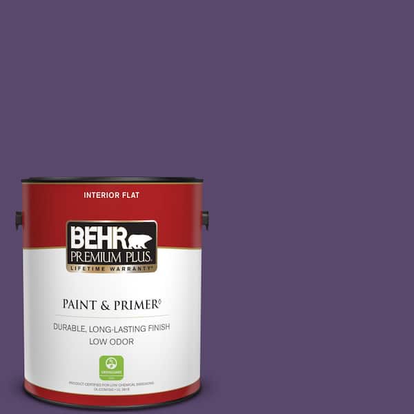 BEHR PREMIUM PLUS 1 gal. #P570-7 Proper Purple Flat Low Odor Interior Paint & Primer
