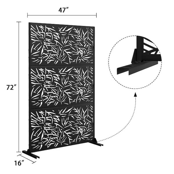 48 X 72 Multi Color Wood Canvas Bamboo Leaf Screen 48 X 72 Multi Color Wood Canvas Bamboo Leaf Screen