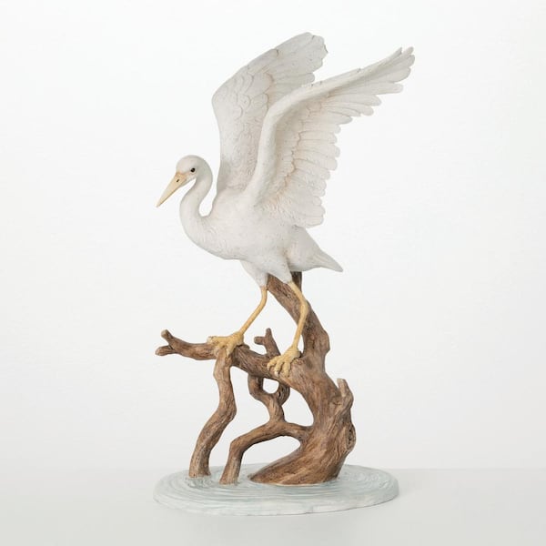 SULLIVANS White 10.5 in. x 19 in. Resin Large Resin Shorebird Figure