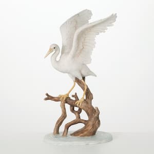 White 10.5 in. x 19 in. Resin Large Resin Shorebird Figure