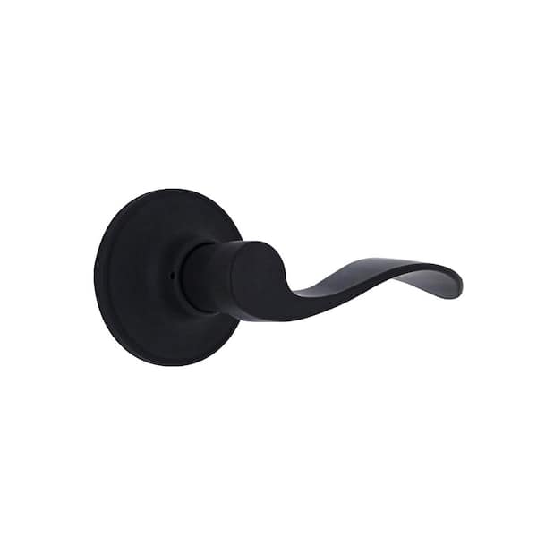 Defiant Wave Matte Black Hall/Closet Door Lever