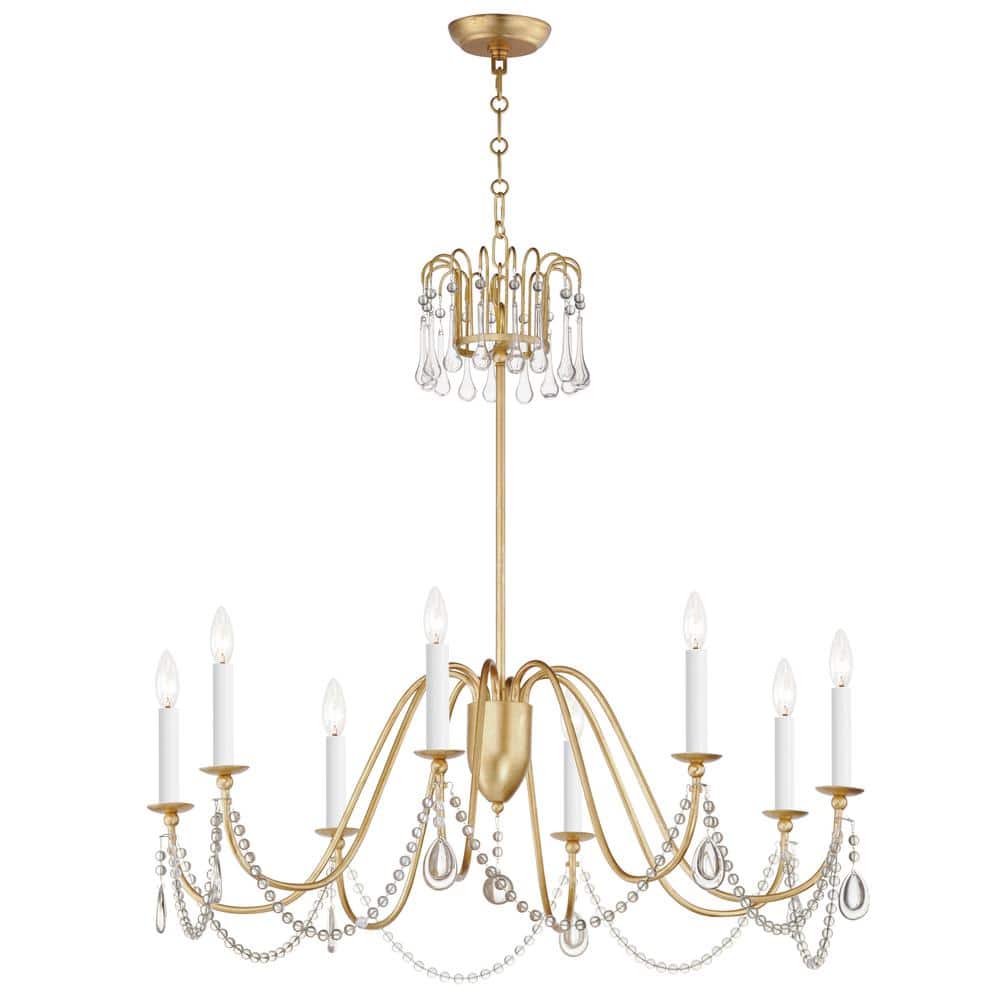 Plumette 8-Light Gold Chandelier w Crystal price history on PriceWatchPro