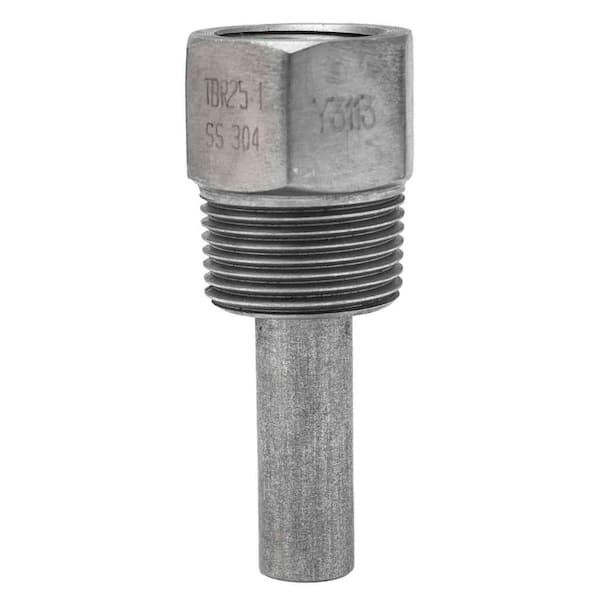 Winters Instruments TBR Series 2.5 in. 304 SS Thermowell with 3/4 in. NPT Connection and 1 3/8 in. Insertion Length