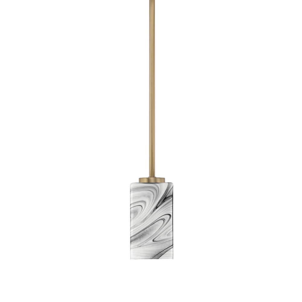 Cottonwood 100-Watt 1-Light New Age Brass Shaded Pendant Light w/ 3.5 in. S