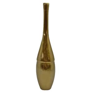 15.5 in. Decorative Aluminum Bowling Pin Vase in Gold
