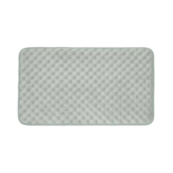 BounceComfort Massage Light Gray 17 in. x 24 in. Memory Foam Bath Mat