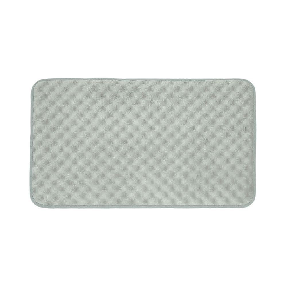 Massage Light Gray 20 in. x 32 in. Memory Foam Bath Mat