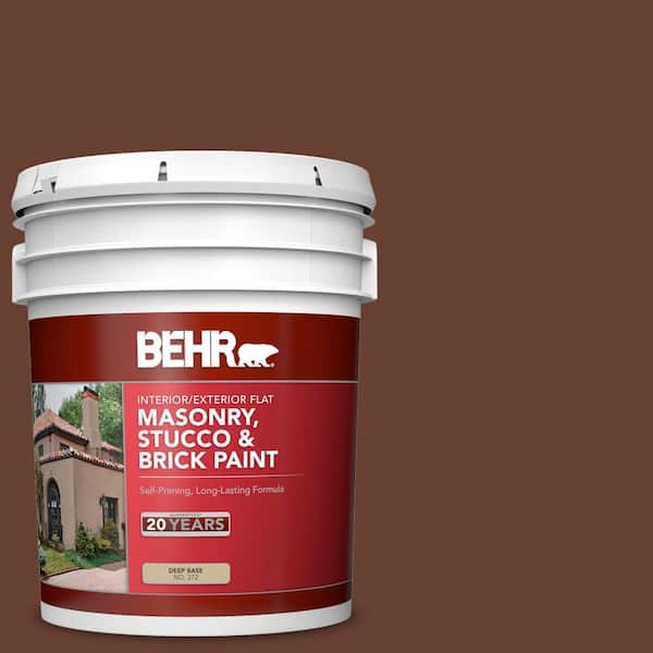 BEHR 5 gal. #BXC-45 Classic Brown Flat Interior/Exterior Masonry, Stucco and Brick Paint