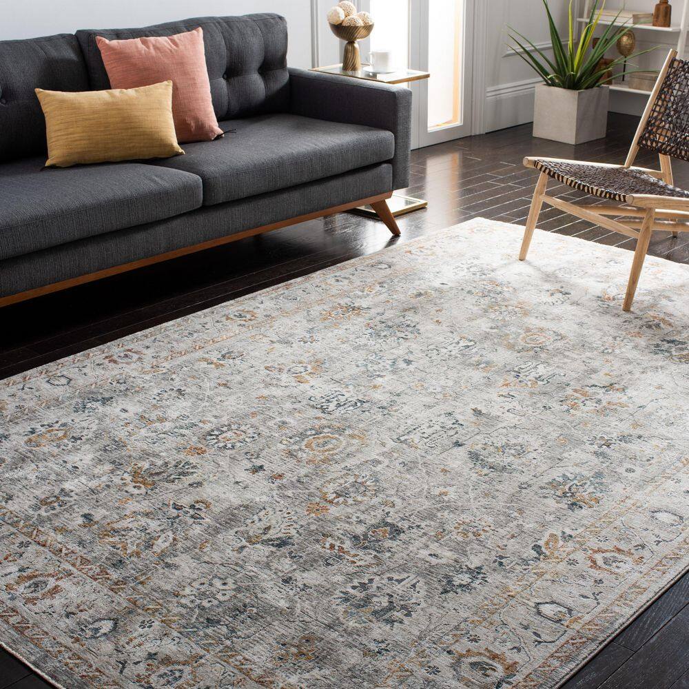 Dream 5 ft. x 8 ft. Ivory/Light Gray Distressed Border Area Rug - Thumbnail 2