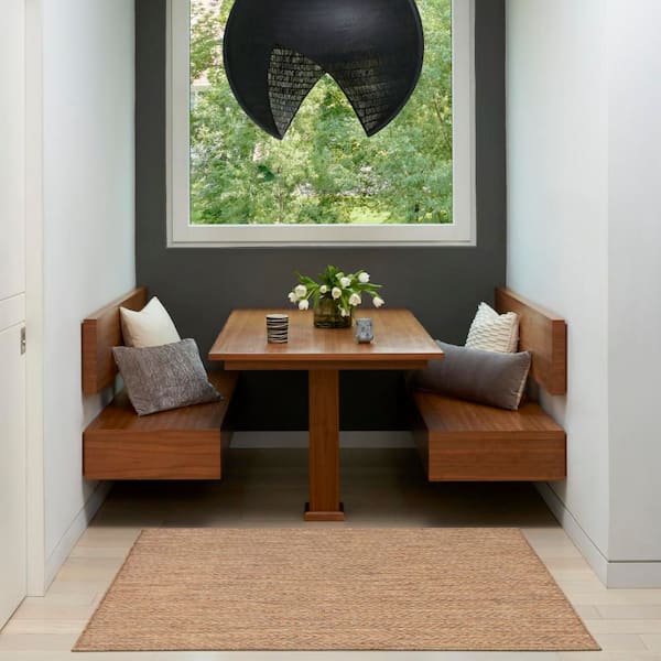Horizon Indoor/Outdoor Natural 3 ft. x 5 ft. Geometric Contemporary Area Rug