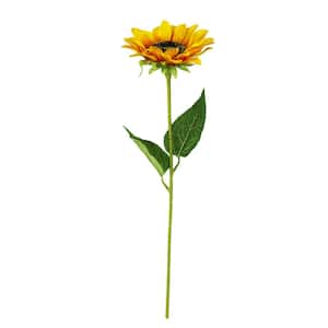 19 in. Yellow Orange Artificial Sunflower Stem Spray (Set of 12)