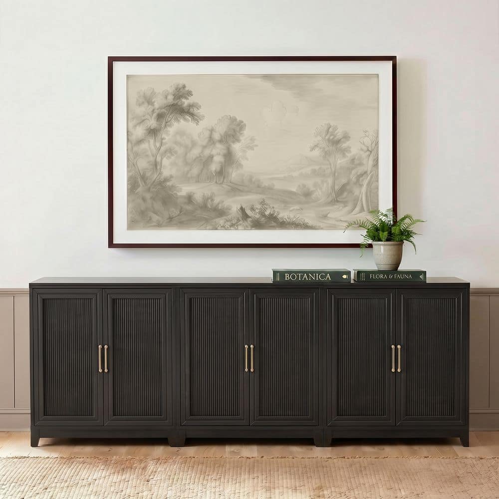Bedford Set of 3 Modular Black Frame/Gold Hardware 34.25 in. Accent Cabinet w/ 3 Shelves and Soft-Close Doors price history on PriceWatchPro